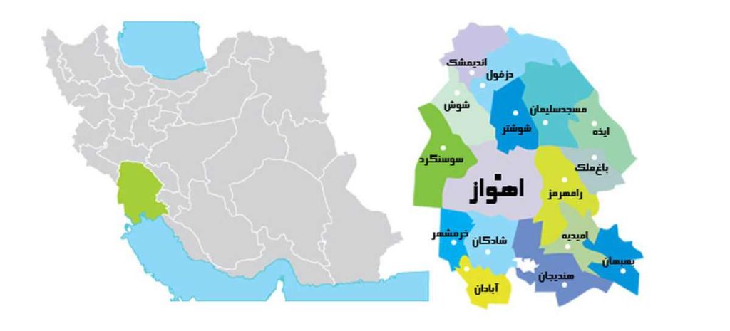 نقشه شهر ها برای خرید لوله پلی اتیلن خوزستان